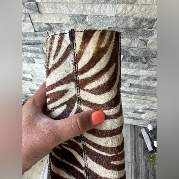 90’s Steve Madden Zebra  Haircloth  Ankle  Retro Boots Size 10B - Picture 13 of 14